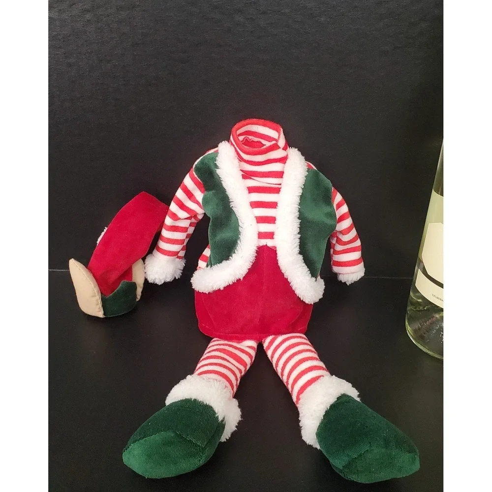 Christmas ELF Wine Bottle Topper Costume White Elephant Funny Gag Gift